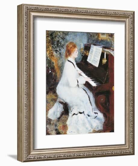 Woman at the Piano, 1875/76-Pierre-Auguste Renoir-Framed Premium Giclee Print