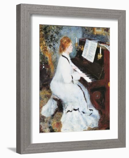 Woman at the Piano, 1875/76-Pierre-Auguste Renoir-Framed Art Print