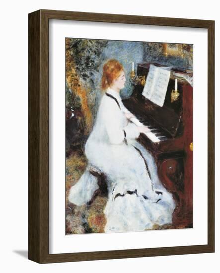 Woman at the Piano, 1875/76-Pierre-Auguste Renoir-Framed Art Print