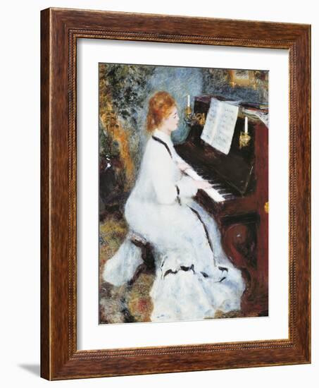 Woman at the Piano, 1875/76-Pierre-Auguste Renoir-Framed Art Print