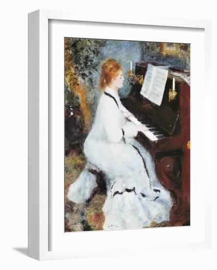 Woman at the Piano, 1875/76-Pierre-Auguste Renoir-Framed Art Print