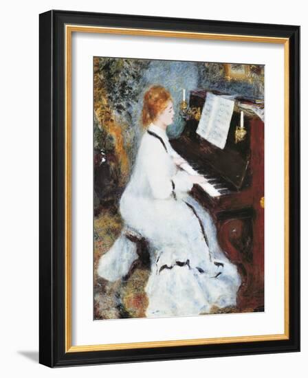 Woman at the Piano, 1875/76-Pierre-Auguste Renoir-Framed Art Print
