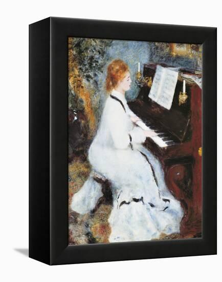 Woman at the Piano, 1875/76-Pierre-Auguste Renoir-Framed Stretched Canvas