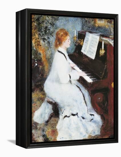 Woman at the Piano, 1875/76-Pierre-Auguste Renoir-Framed Stretched Canvas
