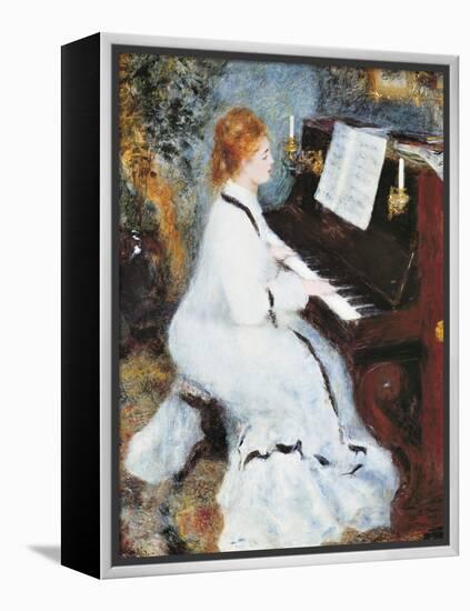 Woman at the Piano, 1875/76-Pierre-Auguste Renoir-Framed Stretched Canvas