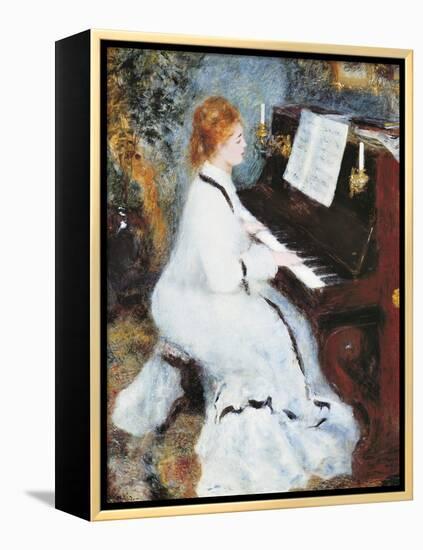 Woman at the Piano, 1875/76-Pierre-Auguste Renoir-Framed Stretched Canvas