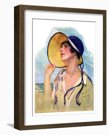 "Woman at the Shore,"August 20, 1927-Bradshaw Crandall-Framed Giclee Print