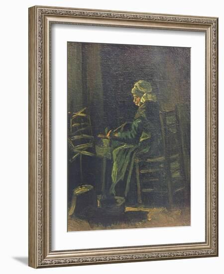 Woman at the Spinning Wheel, 1885-Vincent van Gogh-Framed Giclee Print