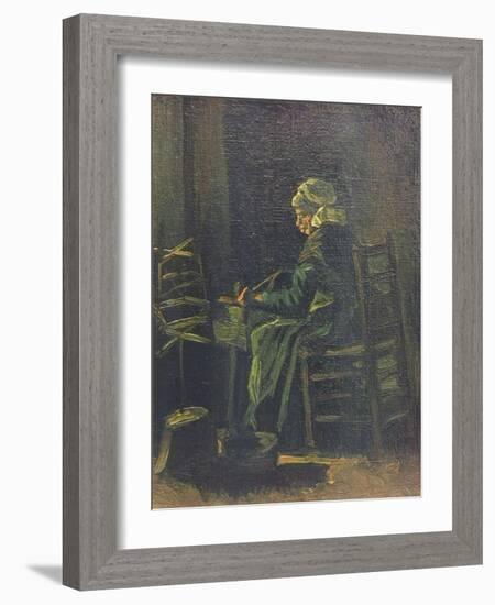 Woman at the Spinning Wheel, 1885-Vincent van Gogh-Framed Giclee Print