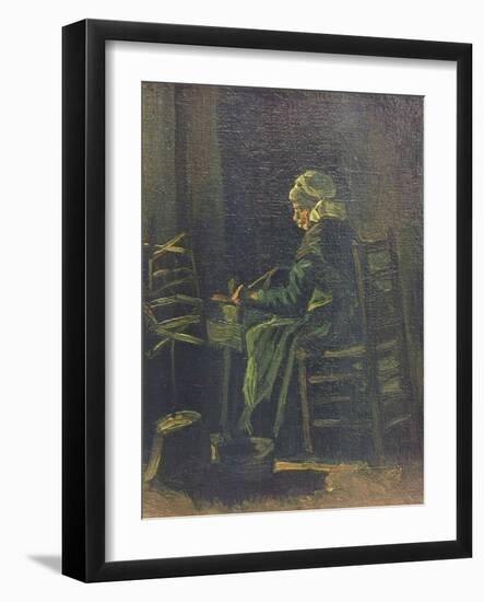 Woman at the Spinning Wheel, 1885-Vincent van Gogh-Framed Giclee Print