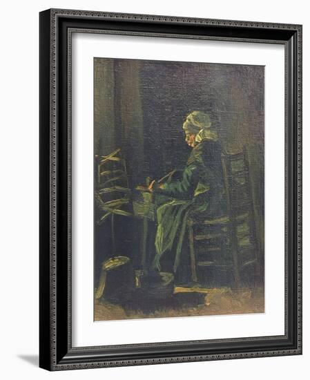 Woman at the Spinning Wheel, 1885-Vincent van Gogh-Framed Giclee Print