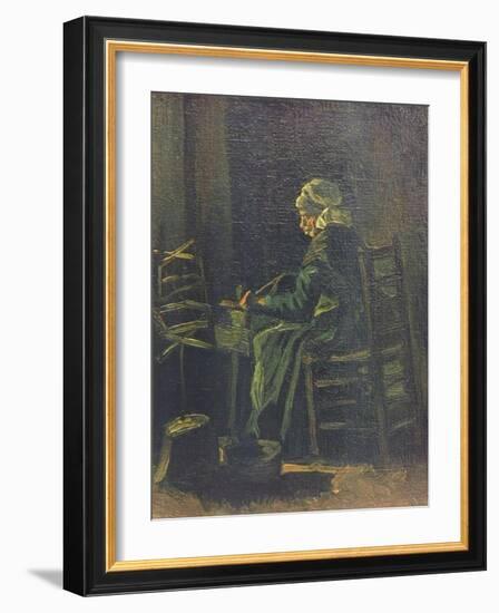 Woman at the Spinning Wheel, 1885-Vincent van Gogh-Framed Giclee Print