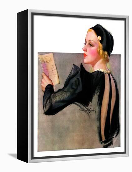 "Woman at the Theater,"April 13, 1935-Bradshaw Crandall-Framed Premier Image Canvas