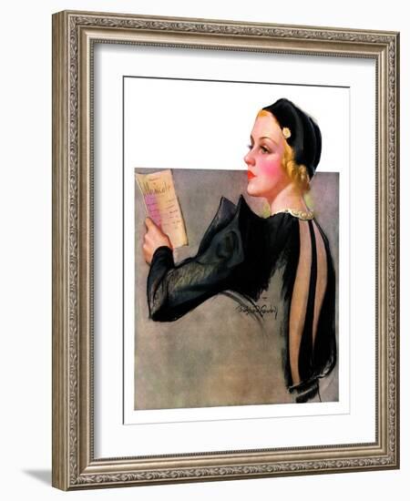 "Woman at the Theater,"April 13, 1935-Bradshaw Crandall-Framed Giclee Print