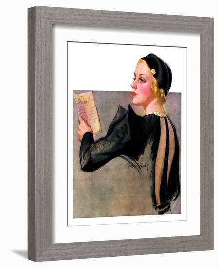 "Woman at the Theater,"April 13, 1935-Bradshaw Crandall-Framed Giclee Print