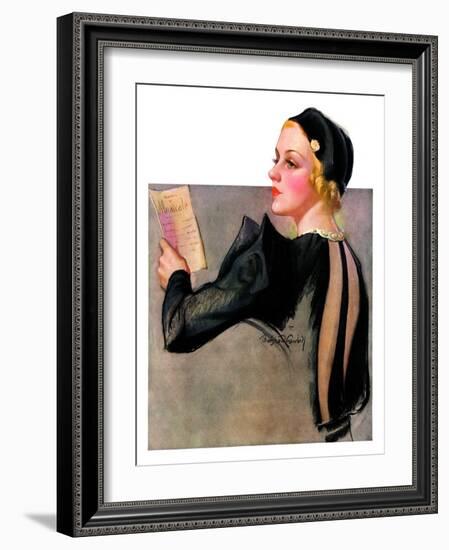 "Woman at the Theater,"April 13, 1935-Bradshaw Crandall-Framed Giclee Print