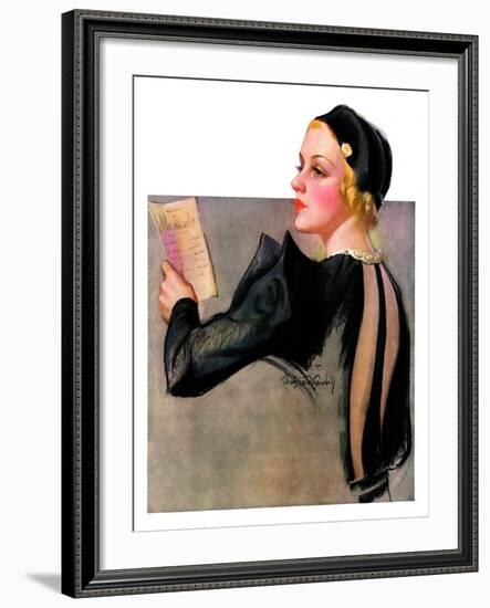 "Woman at the Theater,"April 13, 1935-Bradshaw Crandall-Framed Giclee Print