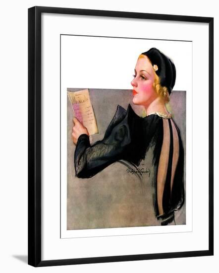 "Woman at the Theater,"April 13, 1935-Bradshaw Crandall-Framed Giclee Print