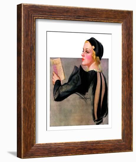 "Woman at the Theater,"April 13, 1935-Bradshaw Crandall-Framed Giclee Print