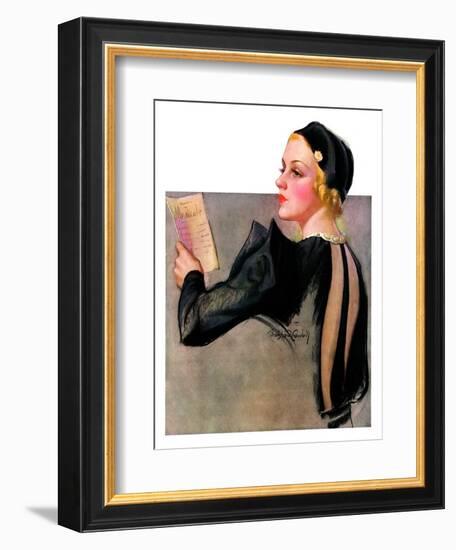 "Woman at the Theater,"April 13, 1935-Bradshaw Crandall-Framed Giclee Print