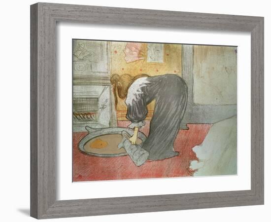 Woman at the Tub from 'Elles', 1896-Henri de Toulouse-Lautrec-Framed Giclee Print