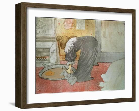 Woman at the Tub from 'Elles', 1896-Henri de Toulouse-Lautrec-Framed Giclee Print