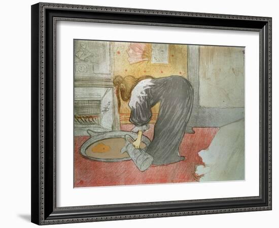 Woman at the Tub from 'Elles', 1896-Henri de Toulouse-Lautrec-Framed Giclee Print