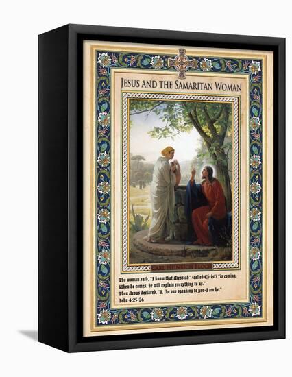 Woman at the Well: Jesus and the Samaritan Woman-Carl Bloch-Framed Premier Image Canvas