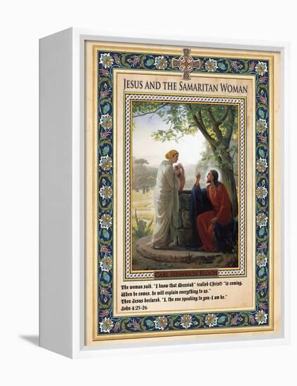 Woman at the Well: Jesus and the Samaritan Woman-Carl Bloch-Framed Premier Image Canvas