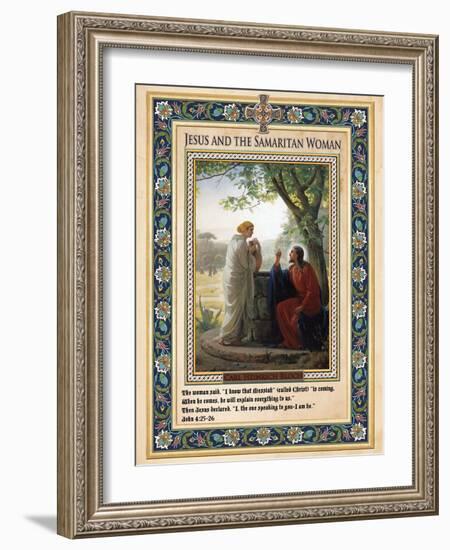 Woman at the Well: Jesus and the Samaritan Woman-Carl Bloch-Framed Giclee Print