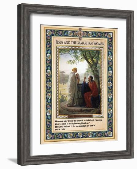 Woman at the Well: Jesus and the Samaritan Woman-Carl Bloch-Framed Giclee Print