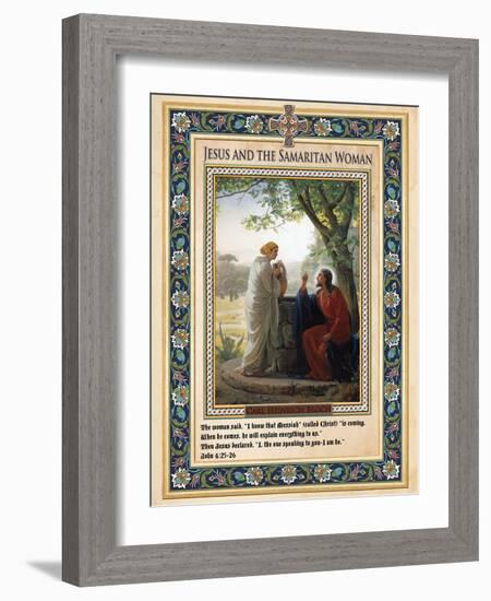 Woman at the Well: Jesus and the Samaritan Woman-Carl Bloch-Framed Giclee Print