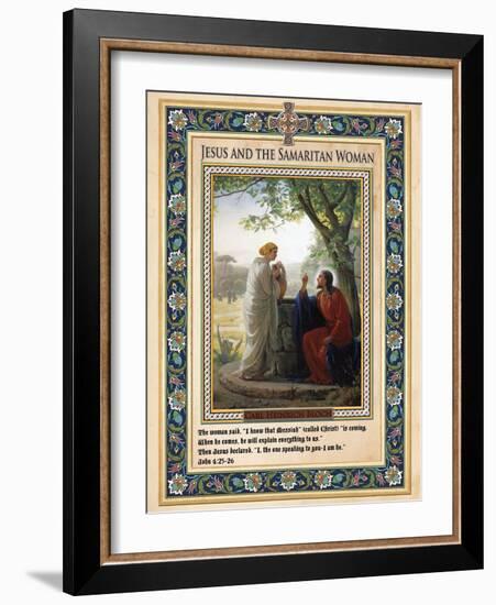 Woman at the Well: Jesus and the Samaritan Woman-Carl Bloch-Framed Giclee Print