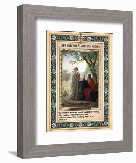 Woman at the Well: Jesus and the Samaritan Woman-Carl Bloch-Framed Giclee Print