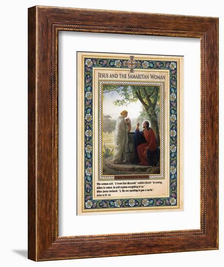 Woman at the Well: Jesus and the Samaritan Woman-Carl Bloch-Framed Giclee Print