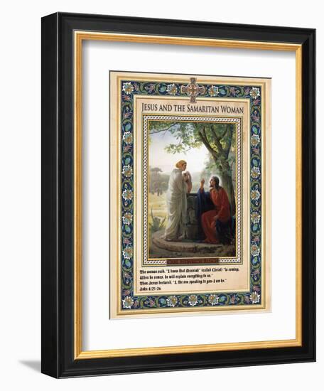 Woman at the Well: Jesus and the Samaritan Woman-Carl Bloch-Framed Giclee Print