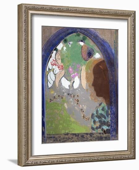 Woman at the Window, 1903-1908-Odilon Redon-Framed Giclee Print