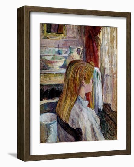 Woman at the Window. (Oil on Paper)-Henri de Toulouse-Lautrec-Framed Giclee Print