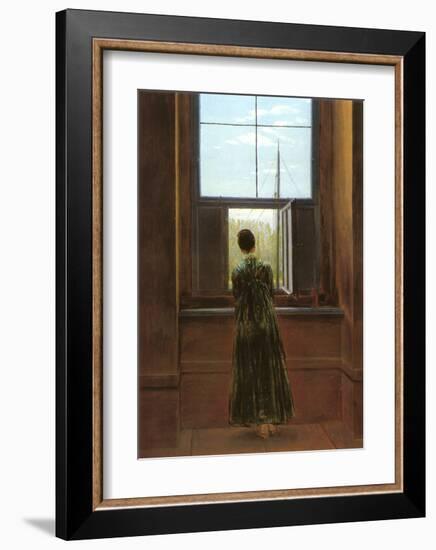 Woman at the Window-Caspar David Friedrich-Framed Giclee Print