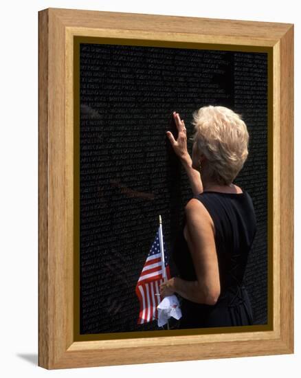 Woman at Vietnam Memorial, Washington D.C., USA-Bill Bachmann-Framed Premier Image Canvas