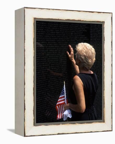 Woman at Vietnam Memorial, Washington D.C., USA-Bill Bachmann-Framed Premier Image Canvas