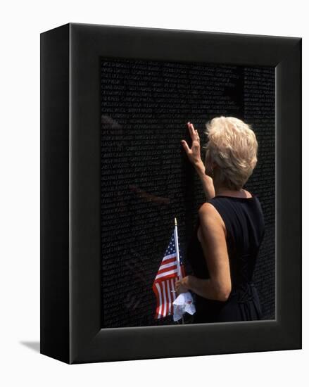 Woman at Vietnam Memorial, Washington D.C., USA-Bill Bachmann-Framed Premier Image Canvas