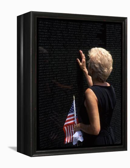 Woman at Vietnam Memorial, Washington D.C., USA-Bill Bachmann-Framed Premier Image Canvas