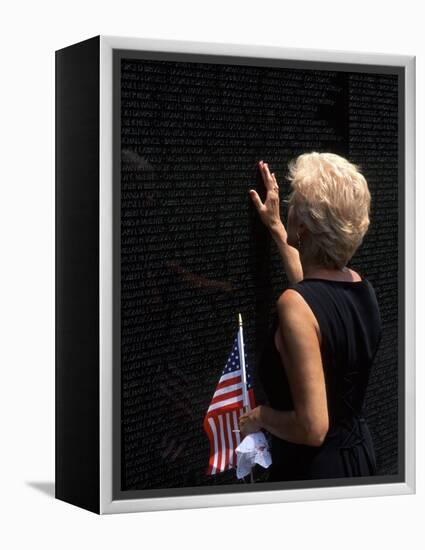 Woman at Vietnam Memorial, Washington D.C., USA-Bill Bachmann-Framed Premier Image Canvas