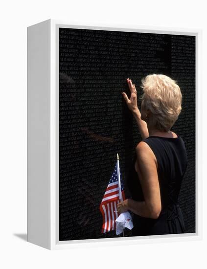 Woman at Vietnam Memorial, Washington D.C., USA-Bill Bachmann-Framed Premier Image Canvas