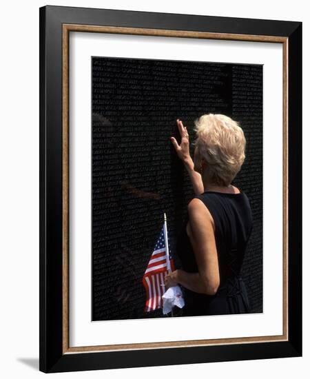 Woman at Vietnam Memorial, Washington D.C., USA-Bill Bachmann-Framed Photographic Print