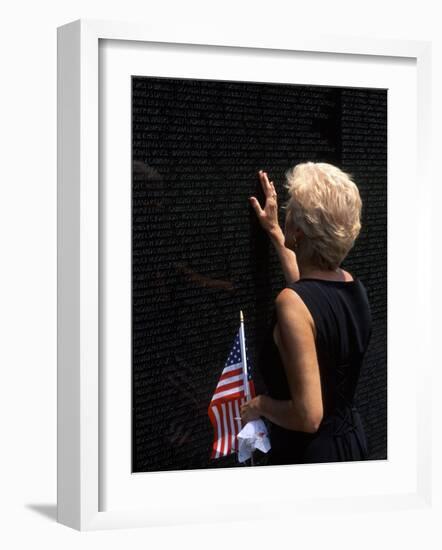 Woman at Vietnam Memorial, Washington D.C., USA-Bill Bachmann-Framed Photographic Print