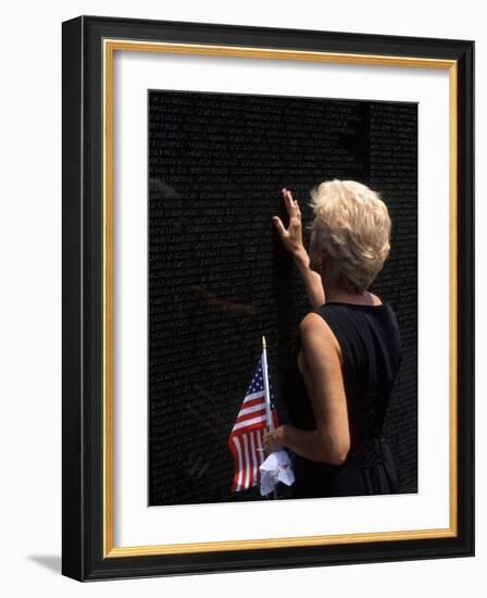 Woman at Vietnam Memorial, Washington D.C., USA-Bill Bachmann-Framed Photographic Print