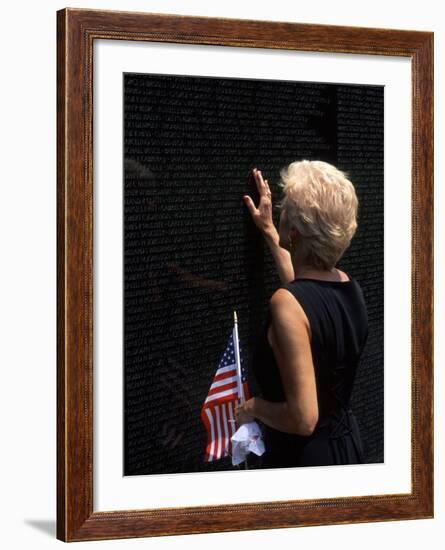 Woman at Vietnam Memorial, Washington D.C., USA-Bill Bachmann-Framed Photographic Print