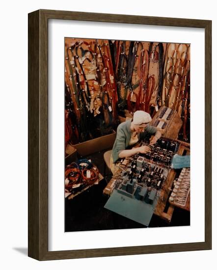 Woman at Work in General Electric Factory-Alfred Eisenstaedt-Framed Photographic Print
